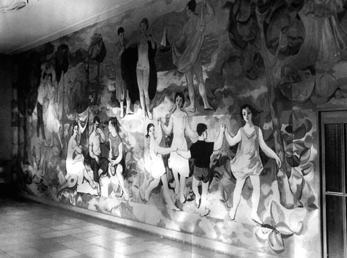 Richter mural of the German Hygiene Museum, Dresden, 1956