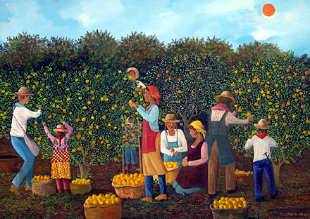the sunny orange grove by nery