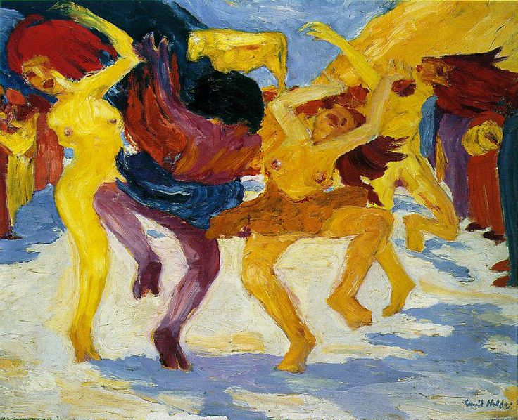 Emil Nolde Dance Golden Calf 1912 painting colours