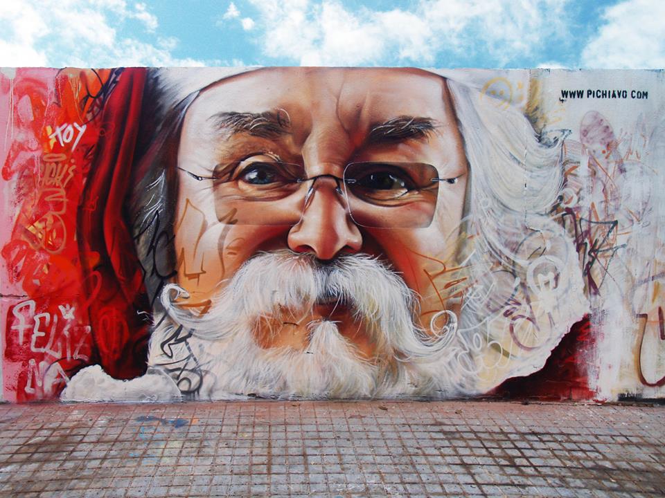 Pichi & Avo, Santa Claus mural, Valencia, Spain