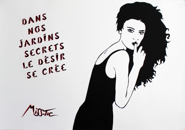 Street artistes français : Miss Tic - Dans nos jardins secrets le désir se crée (2015)
