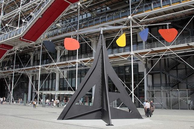 Horizontal by Alexander Calder in front of the Centre Pompidou in Paris; famous contemporary artworks in Paris 