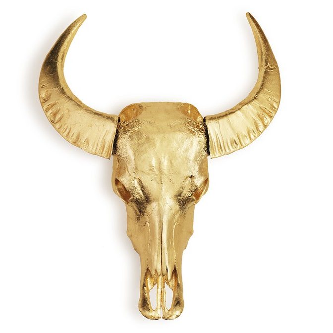 Angela Morris-Winmill, All Gold Water Buffalo Skull, Print