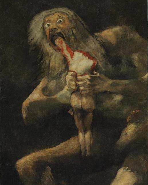 œuvres effrayantes - Francisco Goya, Saturne dévorant un de ses fils