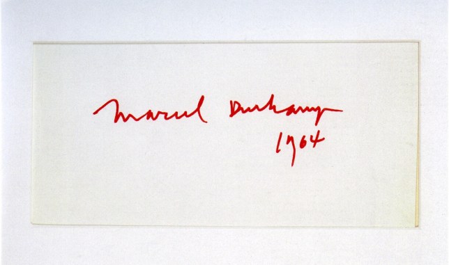 Marcel Duchamp, Self-portrait, signature, 1964