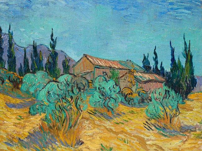 Vincent van Gogh, Cabanes de bois parmi les oliviers, 1889, top 10 famous art pieces