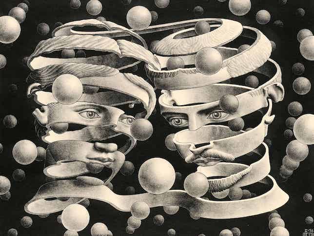 M.C. Escher, Bond of Union, April 1956