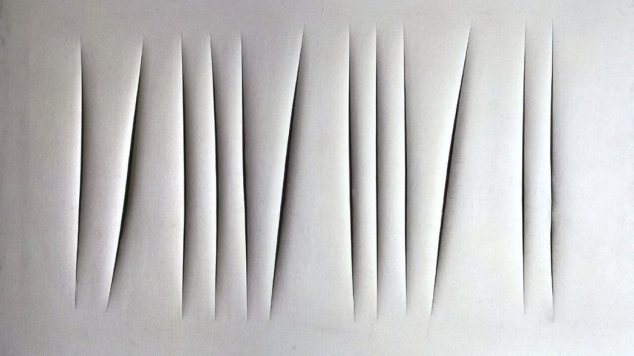 Lucio Fontana monochrome painting