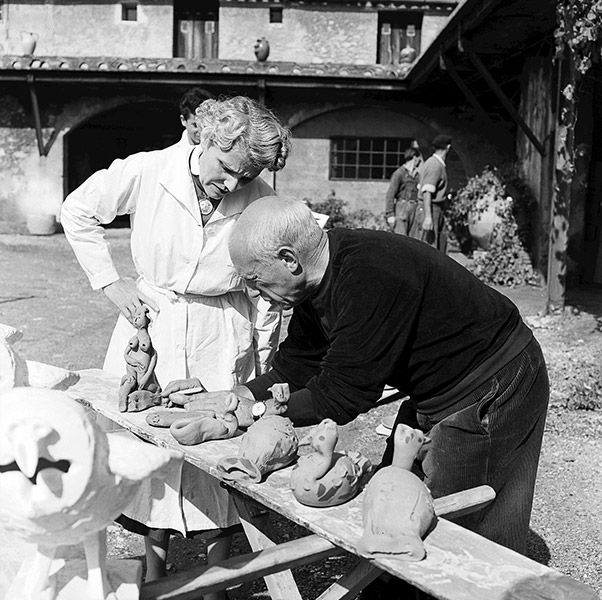 Picasso and Madame Ramié at the Madoura Factory