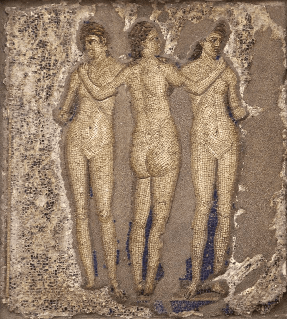 mosaïque pompeii trois grâces