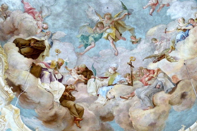 Paul Troger, La Gloire de paradis, 1792 © Wikimedia Commons. Peinture typique du paradis.