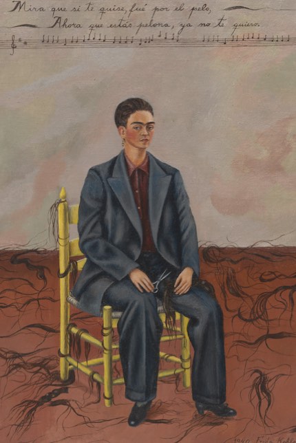 Self Portrait with Cropped Hair de Frida Kahlo
