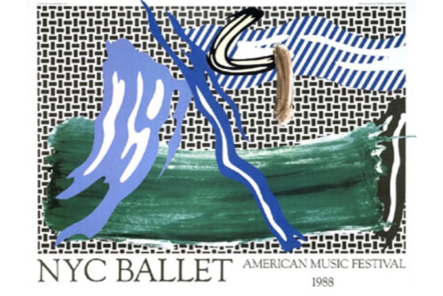 New York City Ballet: American Music Festival 1988 Poster, Roy Lichtenstein artwork