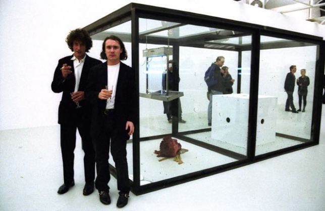 Charles Saatchi (right) and Damien Hirst (left), 1992