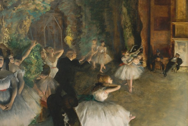 Edgar Degas ballet paintings, The Rehearsal of the Ballet Onstage, 1874 © The MET Museum